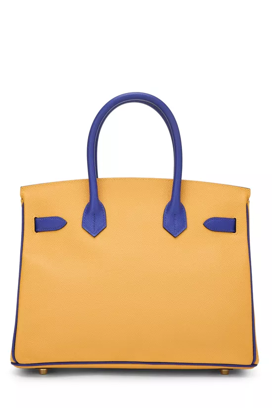 Blue Electric & Juane d'or Epsom Horseshoe Birkin 30, , large image number 3