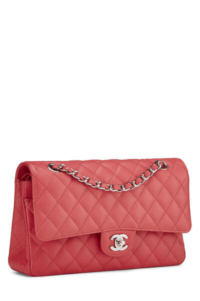 Pink Quilted Caviar Classic Double Flap Medium, , large