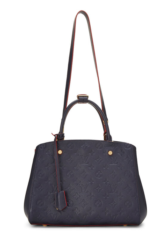 Louis Vuitton Monogram Navy Montaigne Empreinte Shoulder Handbag MM