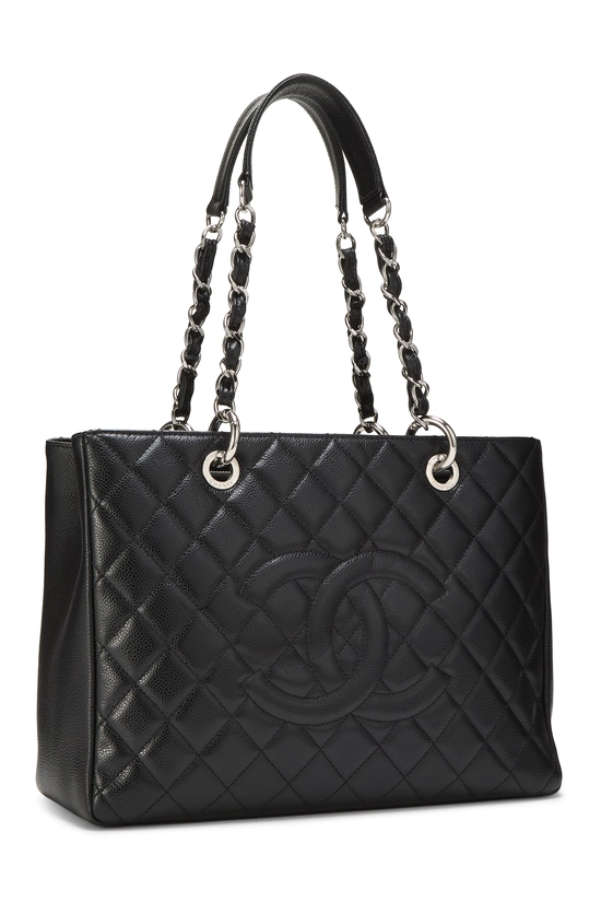 Black Quilted Caviar Grand Shopping Tote (GST), , large image number 1
