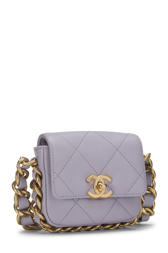 Purple Calfskin Frame Chain Flap Bag Mini, , large image number 1