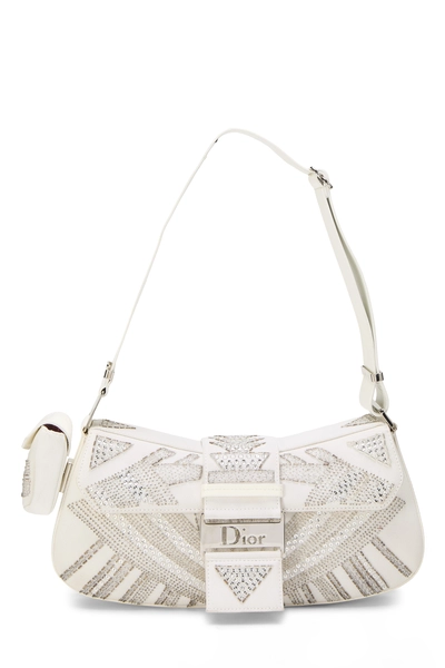 White Embellished Street Chic Columbus Shoulder Bag