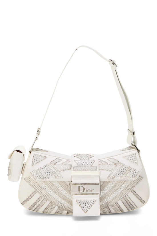 White Embellished Street Chic Columbus Shoulder Bag, , large image number 0