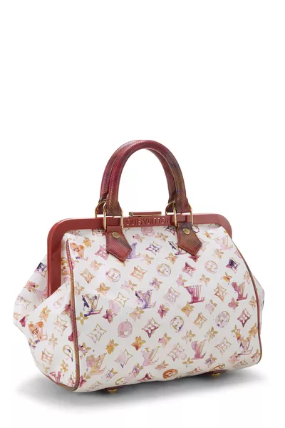Richard Prince x Louis Vuitton White Monogram Watercolor Frame Speedy, , large