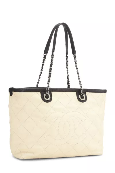 Cream Caviar 'CC' Daily Shopping Tote Small, , large