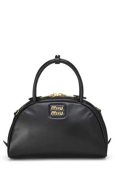 Black Leather Convertible Top Handle Bag Mini