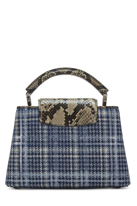 Blue Houndstooth Wool & Python Capucines BB, , large image number 5