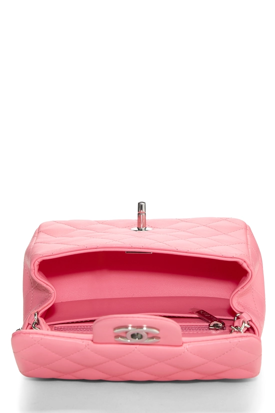 Pink Lambskin Square Flap Mini, , large image number 5