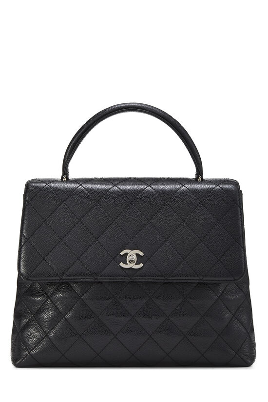 Black Quilted Caviar Kelly, , large image number 0