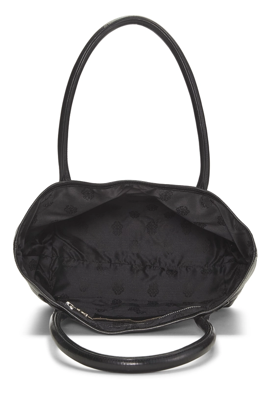 Black Leather Cross Patch Tote, , large image number 5