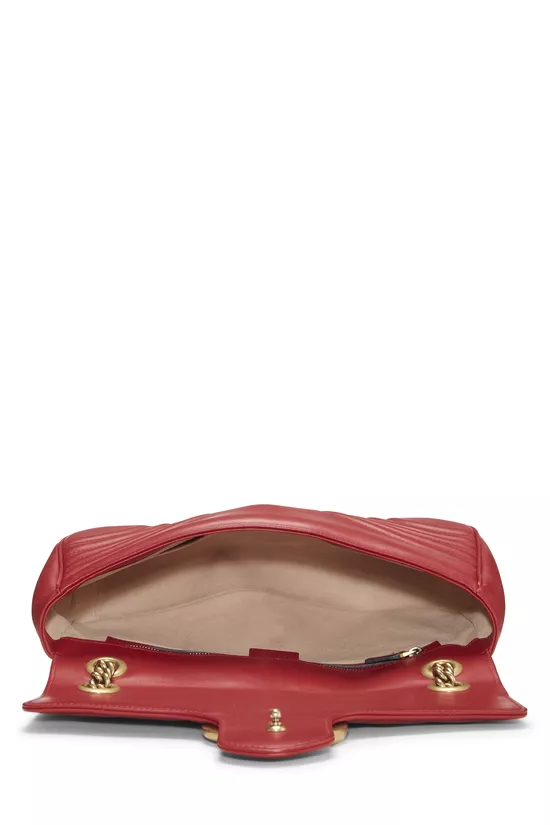 Red Leather GG Marmont Shoulder Bag, , large image number 5
