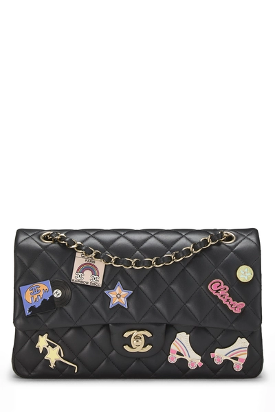Chanel Black Lambskin Hollywood Charm Double Flap Medium