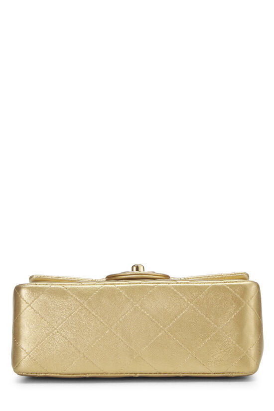 Metallic Gold Quilted Lambskin Half Flap Mini, , large image number 4