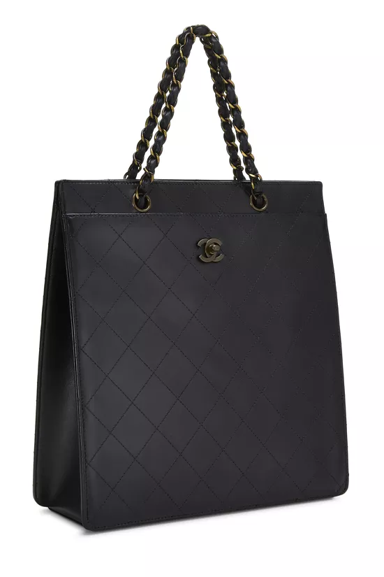 Black Lambskin Turnlock Tote Medium, , large image number 1