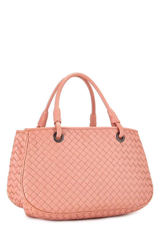 Pink Intrecciato Leather Handbag, , large image number 1