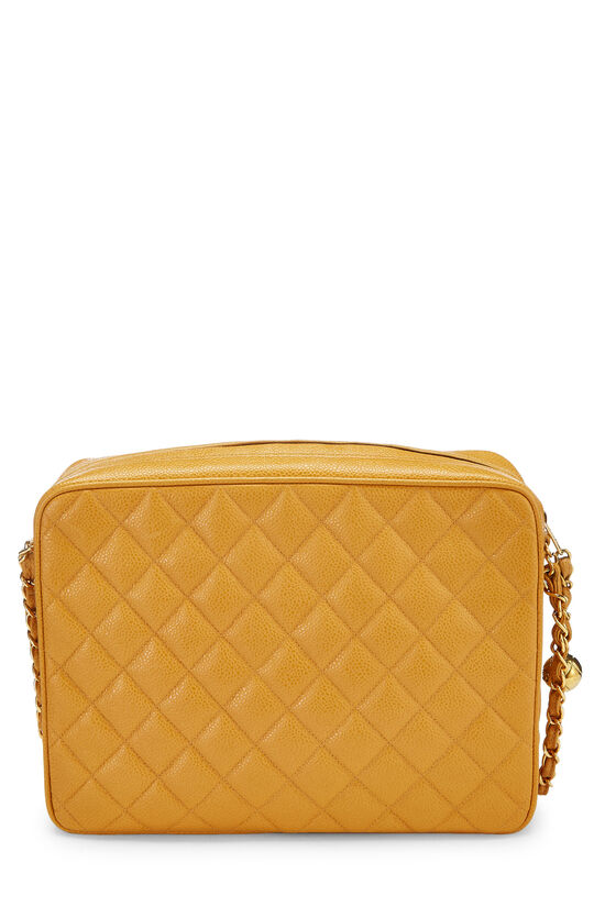 Yellow Quilted Caviar Pocket Camera Bag Large, , large image number 4