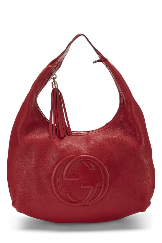 Red Leather Soho Hobo Large, , large image number 0