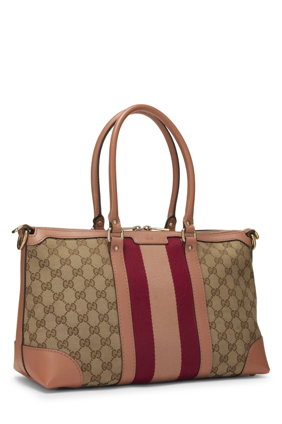 Pink GG Canvas Vintage Web Convertible Tote, , large image number 1