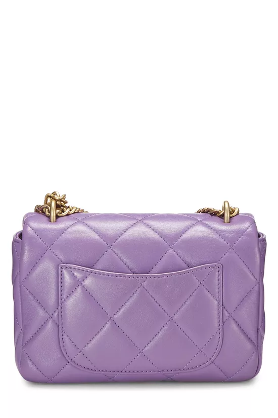Purple Lambskin Pending CC Square Flap Mini, , large image number 4