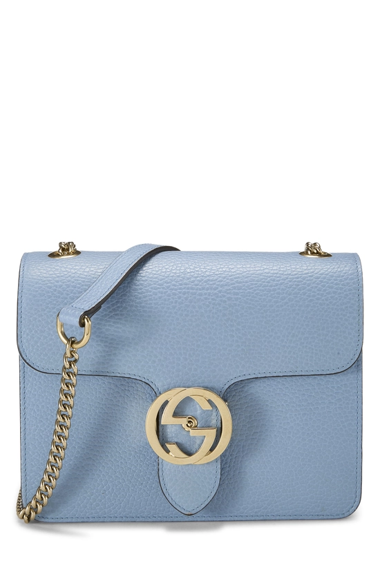 Blue Leather Interlocking Crossbody Small, , large image number 0
