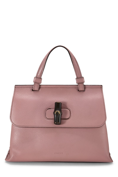 Gucci Pink Leather Bamboo Daily Handbag