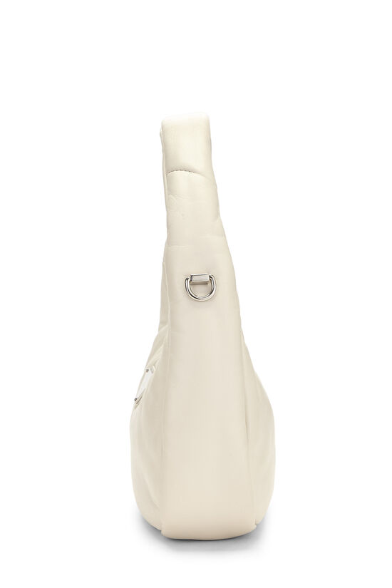 White Calfskin Padded Hobo Mini, , large image number 2