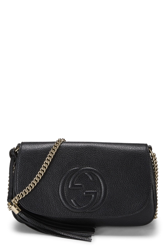 Black Grained Leather Soho Crossbody, , large image number 0