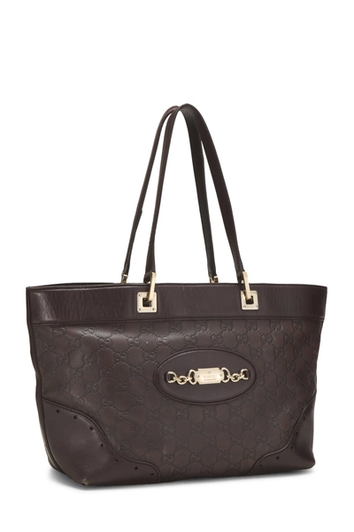 Brown Guccissima Leather Punch Tote, , large