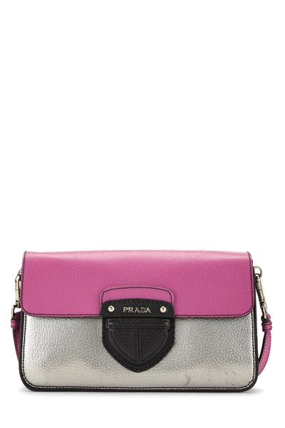 Prada Multicolor Metallic Calfskin Shoulder Bag