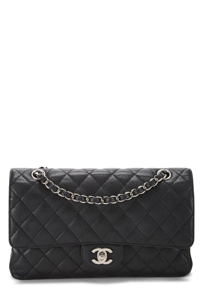 Chanel Black Quilted Caviar Classic Double Flap Medium