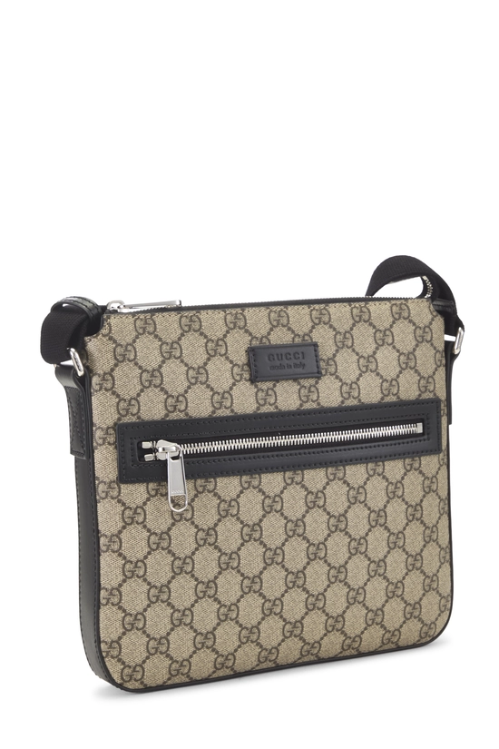Black Original GG Supreme Canvas Zip Pocket Flat Messenger, , large image number 1