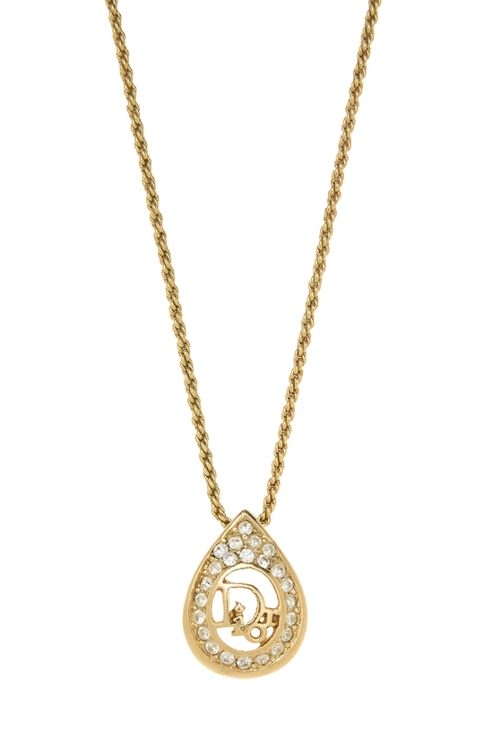 Gold Crystal Logo Necklace, , large image number 1