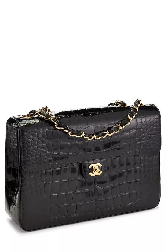 Black Alligator Half Flap Jumbo, , large image number 1