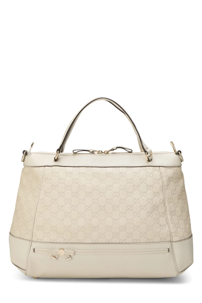 Gucci White Guccissima Mayfair Convertible Handbag
