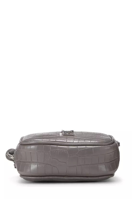 Grey Embossed Calfskin Blogger Bag, , large image number 4