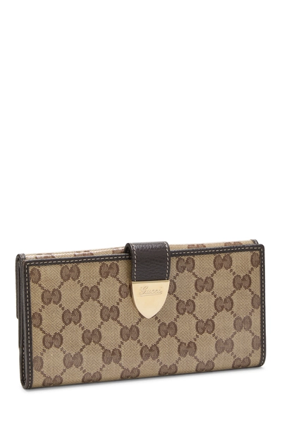 Brown GG Crystal Canvas Continental Wallet, , large
