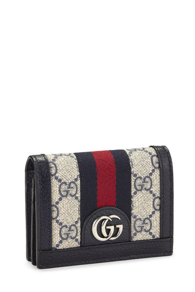 Navy GG Supreme Ophidia French Wallet, , large
