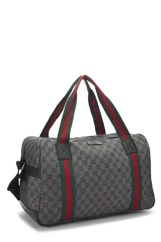 Black GG Denim Soft Carry On Duffle Large, , large image number 1