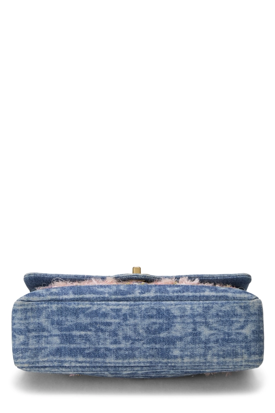 Pink Tweed Denim Classic Double Flap Medium, , large image number 4