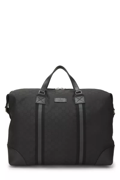 Black GG Nylon Weekender Large