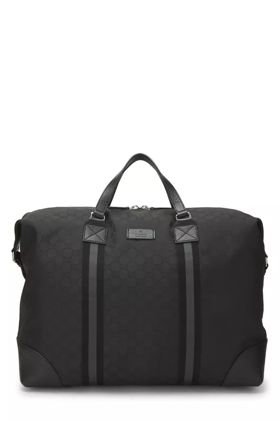 Black GG Nylon Weekender Large, , large image number 0
