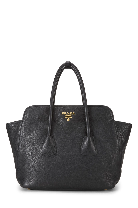 Pre-Owned Black Vitello Daino Convertible Top Handle Bag QNB28N3PKB00H