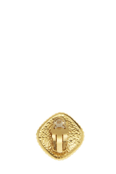 Gold 'CC' Dot Border Earrings, , large