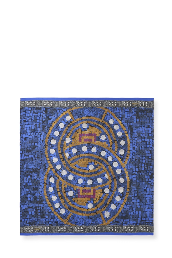 Blue Mosaic Silk Scarf, , large image number 0