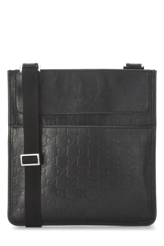Black Guccissima Pocket Flat Messenger Small, , large image number 2
