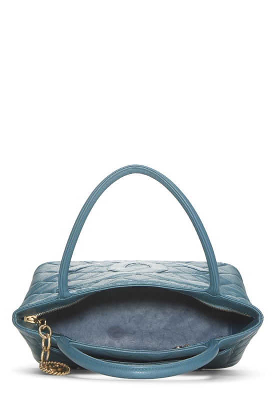 Blue Quilted Caviar Medallion Tote, , large image number 5