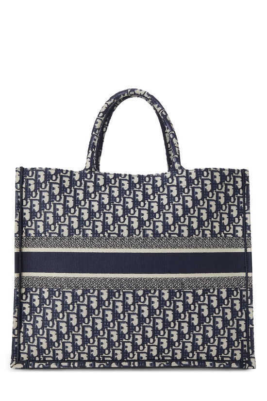 Navy Oblique Canvas Book Tote Large, , large image number 3