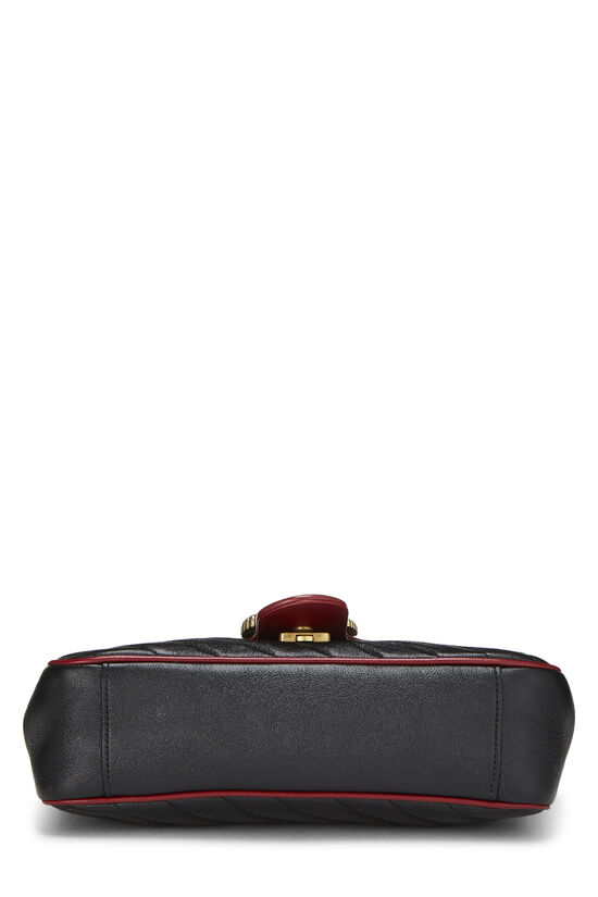 Black Leather Torchon Marmont Shoulder Bag Small, , large image number 4