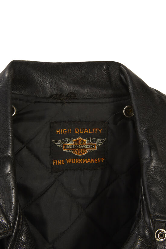 Black Harley Davidson Leather Moto Jacket, , large image number 3