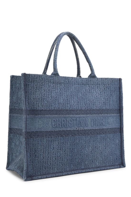 Blue Oblique Denim Book Tote Large, , large image number 1